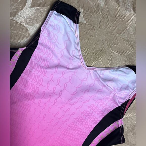 GK Elite Leotard Breast Cancer Awareness Sz XS AXS - Picture 2 of 6